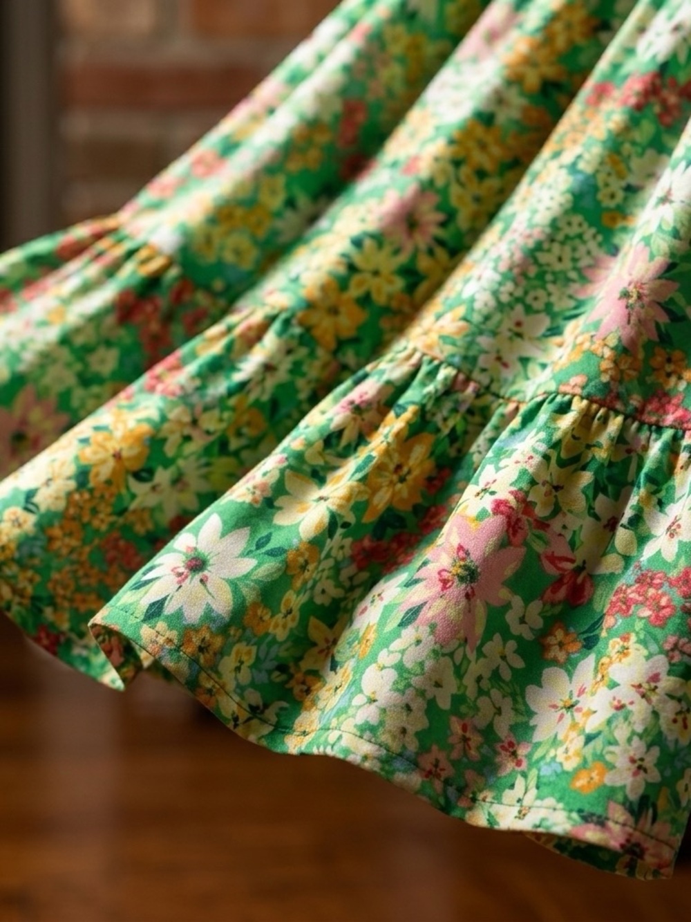 Green Floral Sleeveless Midi Dress - Picture 4 of 7
